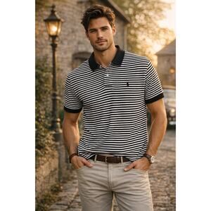 Polo by Ralph Lauren Black and White Striped Polo Shirt